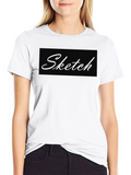 Mens Black Sketch Graphic Crew Neck T-Shirt
