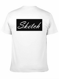 Mens Black Sketch Graphic Crew Neck T-Shirt