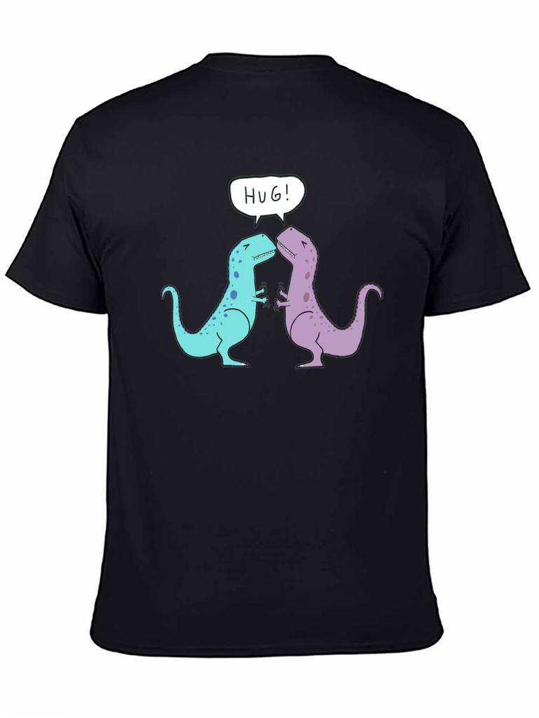 Dino Hug T-Shirt - Cute Cartoon Dinosaur Graphic Tee