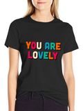 You Are Lovely Graphic Black T-Shirt