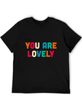 You Are Lovely Graphic Black T-Shirt