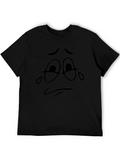 Sad Face Graphic Black T-Shirt