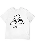 Sad Face Graphic Black T-Shirt