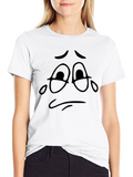 Sad Face Graphic Black T-Shirt