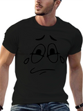 Sad Face Graphic Black T-Shirt