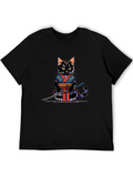 Pixel Samurai Cat Graphic Tee
