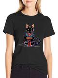 Pixel Samurai Cat Graphic Tee