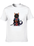 Pixel Samurai Cat Graphic Tee