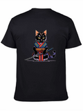 Pixel Samurai Cat Graphic Tee
