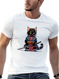 Pixel Samurai Cat Graphic Tee