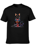Pixel Samurai Cat Graphic Tee