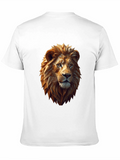 Geometric Lion Graphic Tee - Black