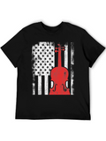 American Flag Violin Graphic T-Shirt