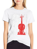American Flag Violin Graphic T-Shirt