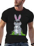 Cool Bunny Graphic Tee - Black