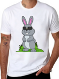 Cool Bunny Graphic Tee - Black