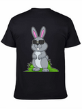 Cool Bunny Graphic Tee - Black