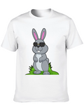 Cool Bunny Graphic Tee - Black