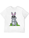 Cool Bunny Graphic Tee - Black