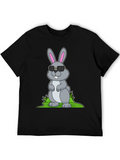 Cool Bunny Graphic Tee - Black