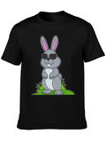 Cool Bunny Graphic Tee - Black