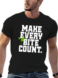 Vegan Make Every Bite Count Black Graphic T-Shirt