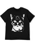 Inverted Cross Cat Graphic T-Shirt