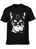 Inverted Cross Cat Graphic T-Shirt
