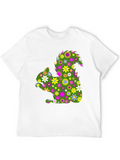Floral Squirrel Graphic T-Shirt - Mens Black Tee