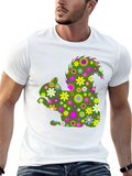 Floral Squirrel Graphic T-Shirt - Mens Black Tee