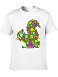 Floral Squirrel Graphic T-Shirt - Mens Black Tee