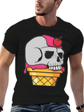 Skull Ice Cream Graphic T-Shirt