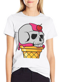 Skull Ice Cream Graphic T-Shirt
