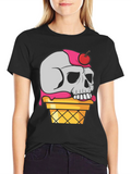 Skull Ice Cream Graphic T-Shirt