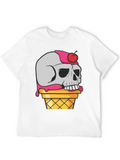 Skull Ice Cream Graphic T-Shirt