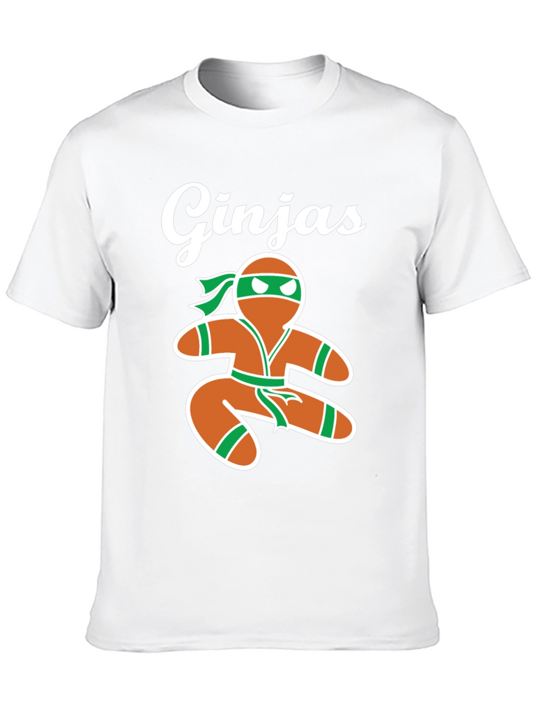 Gingerbread Ninja Mens Black T-Shirt