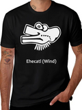 Ehecatl Wind Aztec God Black T-Shirt