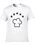Chef Hat & Stars Graphic Black T-Shirt