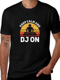 Keep Calm DJ On Graphic Tee - Black
