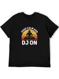 Keep Calm DJ On Graphic Tee - Black