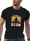 Keep Calm DJ On Graphic Tee - Black