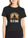 Keep Calm DJ On Graphic Tee - Black