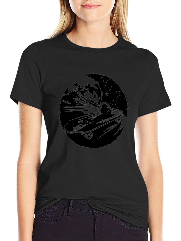 Skateboard Moon T-Shirt - Ride the Night