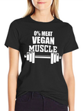 Vegan Muscle T-Shirt - 0% Meat Graphic Tee