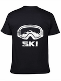 Mens Black Ski Goggles Graphic T-Shirt