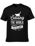 Saving The World Cat T-Shirt
