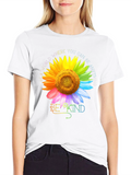 Be Kind Rainbow Sunflower Graphic Tee