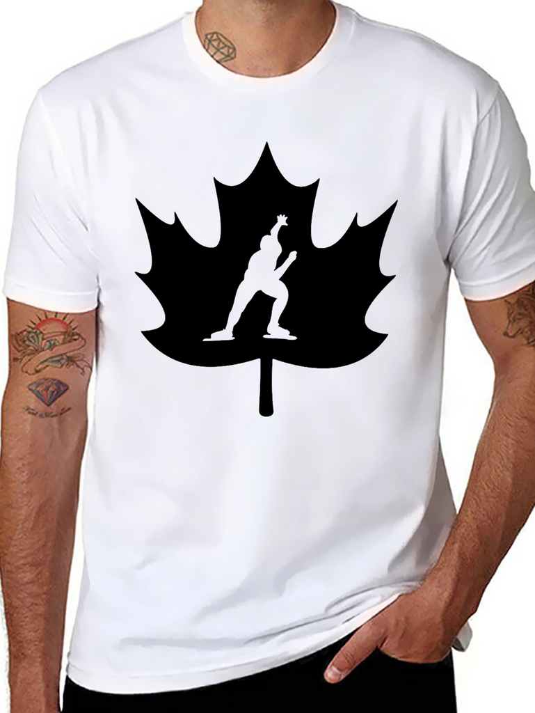 Maple Leaf Figure Skating Black T-Shirt