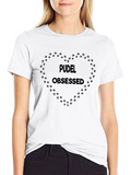 Pudel Obsessed Paw Print Heart T-Shirt