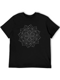 Geometric Mandala Print Black T-Shirt